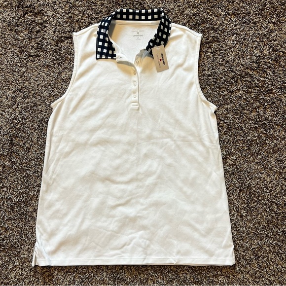 Draper James x Lands' End Sleeveless Polo - Picture 3 of 6